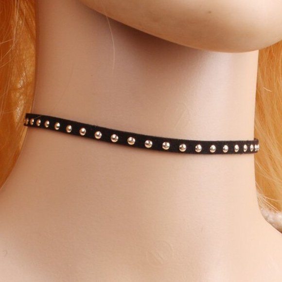 2pcs Choker Necklace Punk Black Leather Collar - Picture 3 of 5